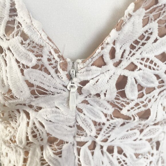 Lulus Right Sheer, Right Now White Lace Bodycon Mini Dress size medium - Picture 8 of 14